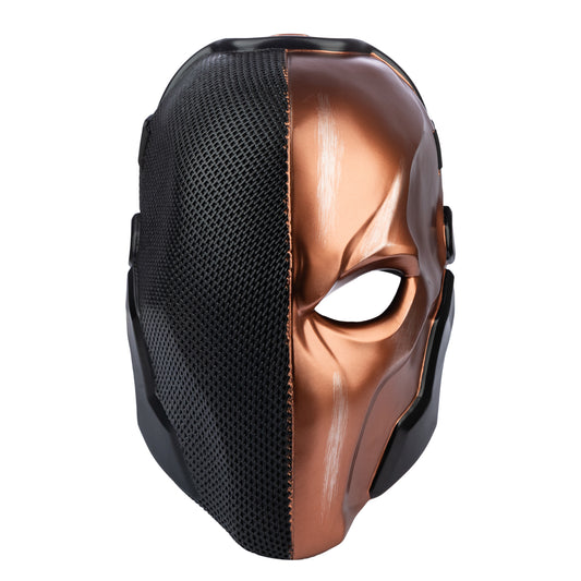 【Neu eingetroffen】Xcoser Deathstroke Maske Goldene Aktualisierter Halloween-Cosplay-Helm für Erwachsene
