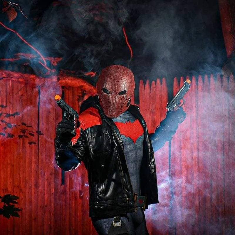 Xcoser Cosplay Injustice 2 Red Hood Red Resin Helmet Game Cosplay Mask