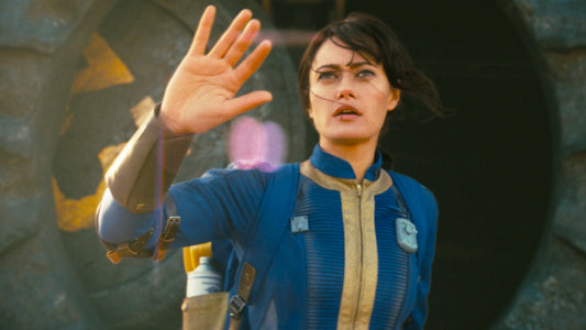 Xcoser Fallout Lucy Cosplay Kostüm Overall Body Gürtel Zubehör Komplettset