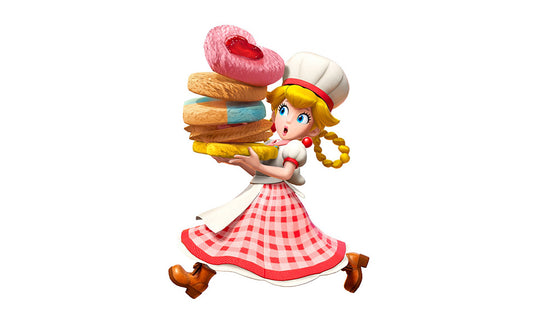 Das spektakulärste Spiel „Prinzessin Peach Cosplay: Show Time Patisserie Peach Cosplay-Kostümset“.