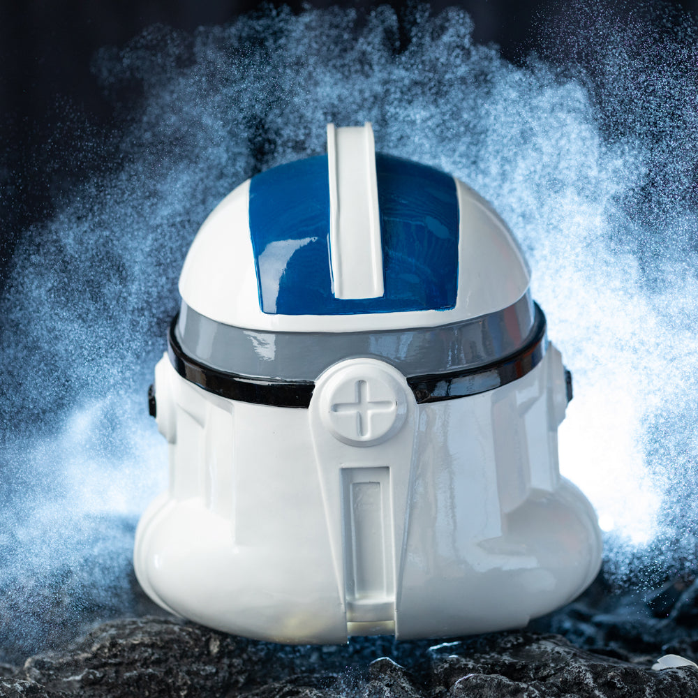 Xcoser Clone Trooper Phase 2 Helmet Resin Blue/White Adult Halloween Cosplay Helmet