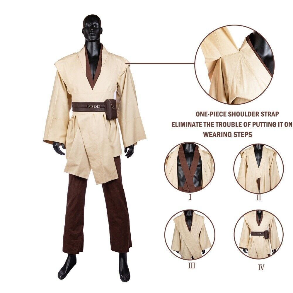 【Neu eingetroffen】Xcoser Star Wars Jedi Knight Obi-Wan Kenobi Cosplay Costume Cloak Suits Hoodies Uniforms Adult Halloween Christmas