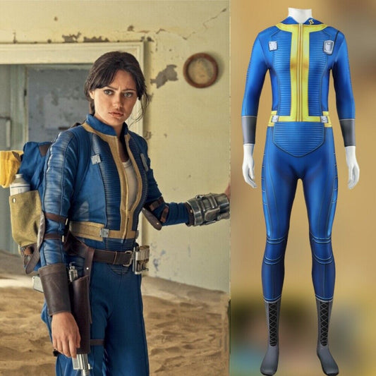 Xcoser Fallout Lucy Overall Cosplay Kostüm Body Uniform Erwachsene Kinder Halloween Anzug