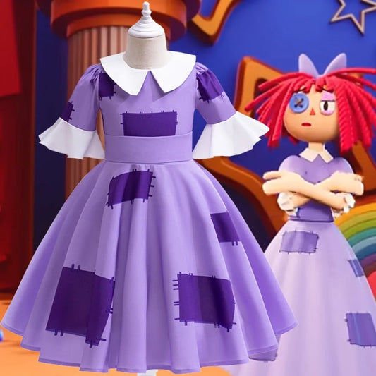 【Neu eingetroffen】Xcoser The Amazing Digital Circus Ragatha Cosplay Kostüm Kleid Kinder Mädchen Partykleid