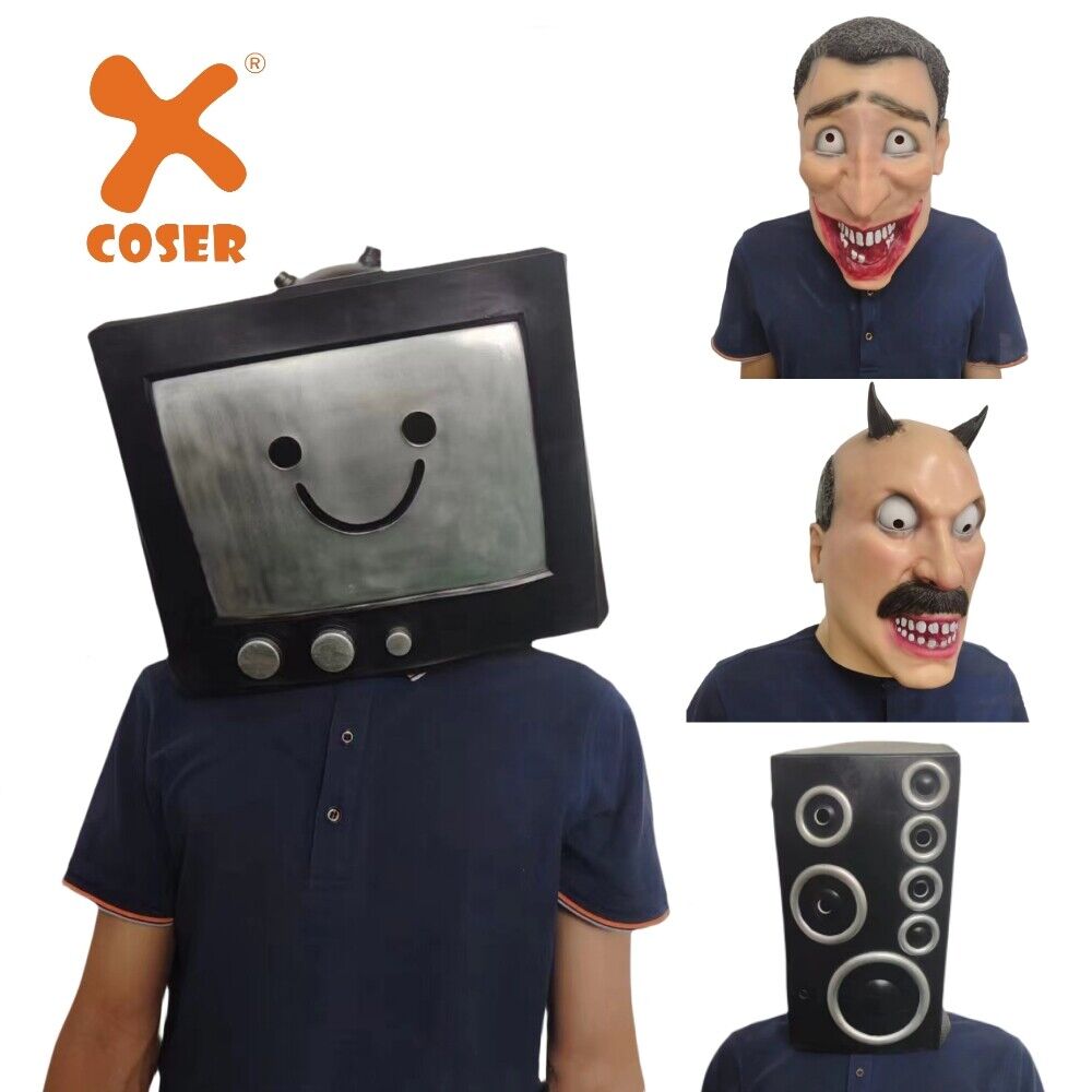 【Neu eingetroffen】Xcoser Skibidi Toilet TV Man Speakerman Toiletman Cosplay Mask Helmet Latex for Halloween