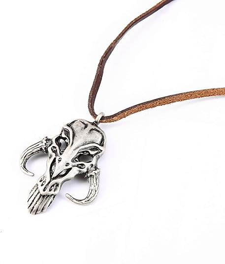 【Neu eingetroffen】Xcoser The Mandalorian Totem Metall Halskette Anhänger Cosplay Zubehör für Damen Herren