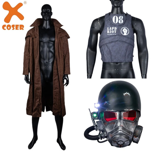 Neu eingetroffen | Xcoser Fallout New Vegas Veteran Ranger NCR Ranger Cosplay Kostüm Mantel Weste Helm Set