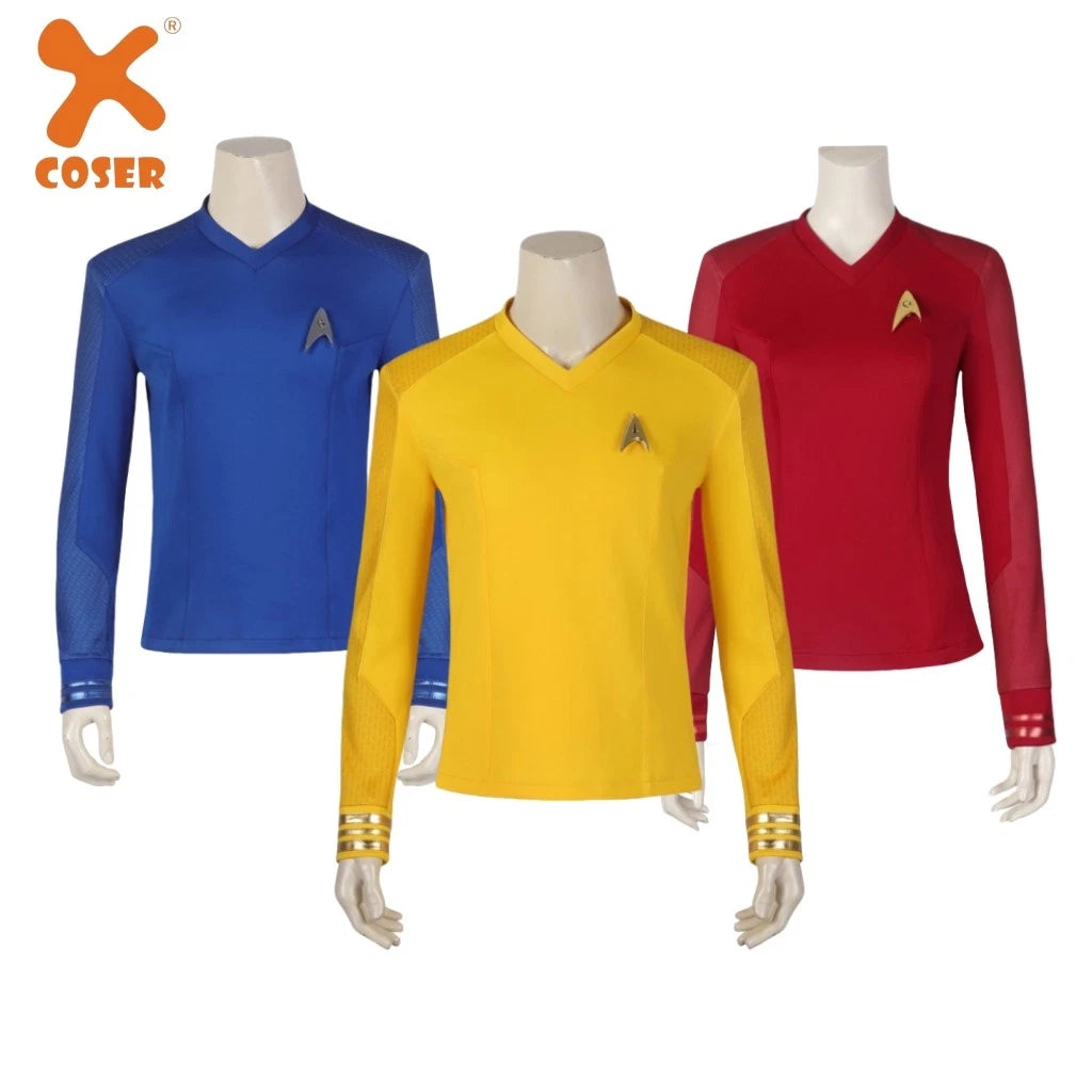 Neu eingetroffen | Xcoser Star Trek: Strange New Worlds Cosplay Sternenflottenuniform & Abzeichen-Oberhemd