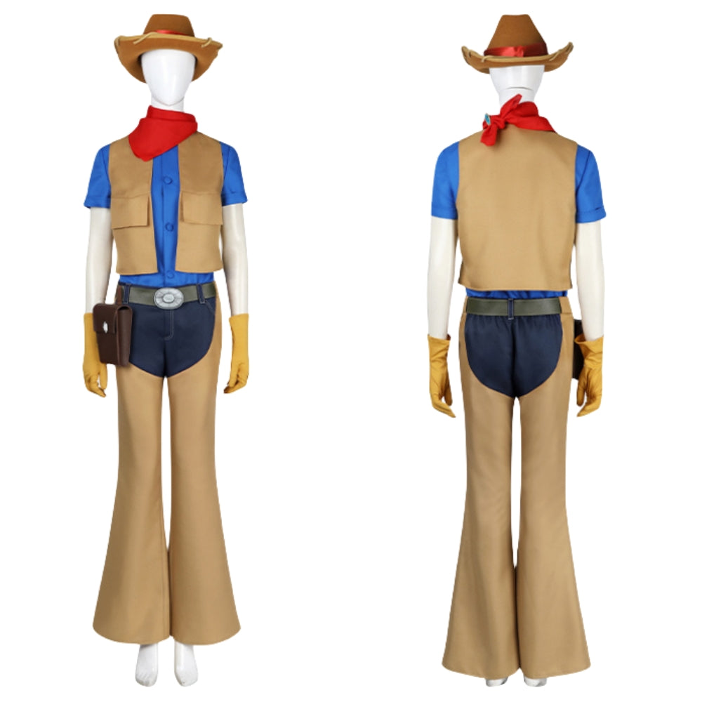 【Neu eingetroffen】Xcoser Princess Peach: Showtime Cowgirl Peach Cosplay-Kostüm, Hut, Erwachsene/Kinder, komplettes Set
