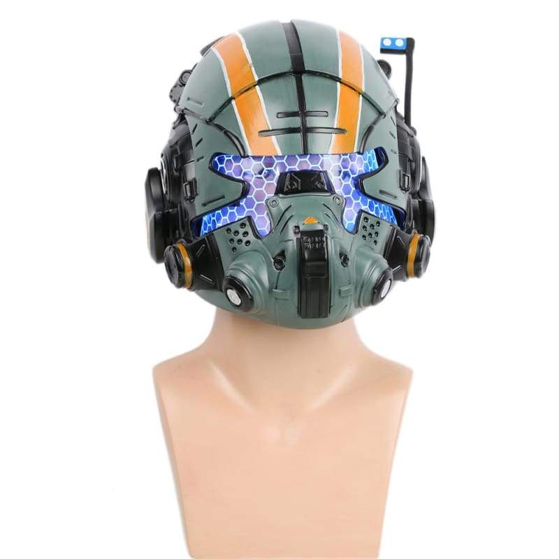 xcoser-de,Titanfall 2 Jack Cooper Helmet Green Resin Glow Eyes Mask,Helmet