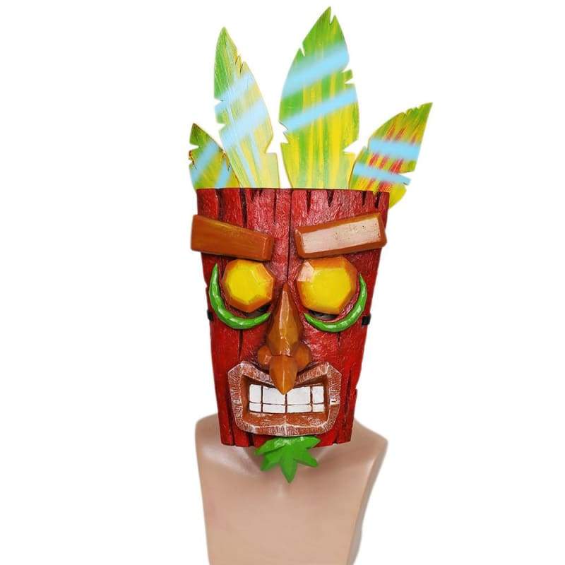 xcoser-de,XCOSER Crash Bandicoot Aku Mask Red & Green Resin Mask,Mask